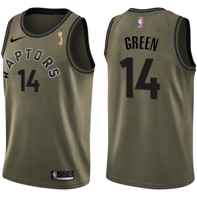 Nike Toronto Raptors #14 Danny Green Green 2019 NBA Finals Champions NBA Swingman Salute to Service Jersey Men's